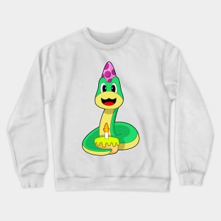 Snake Birthday Candle Cake Crewneck Sweatshirt